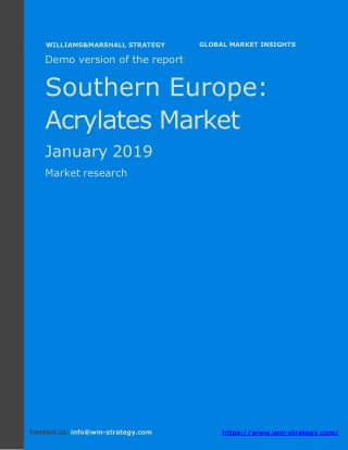 WMStrategy Demo Southern Europe Acrylates Market January 2019