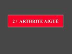 Arthrite aigu