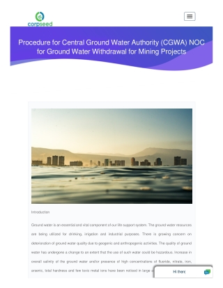 Procedure for Central Ground Water Authority