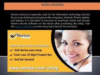 norton.com/setup | Users can start using the Norton antivirus, Press the product symbol