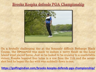 Brooks Koepka defends PGA Championship