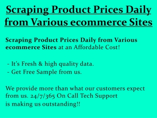 Scraping Product Prices Daily from Various ecommerce Sites