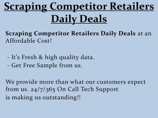 Scraping Competitor Retailers Daily Deals