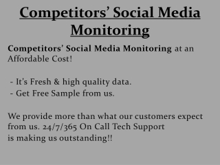 Competitors’ Social Media Monitoring