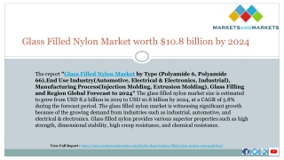 Glass Filled Nylon Market worth $10.8 billion by 2024