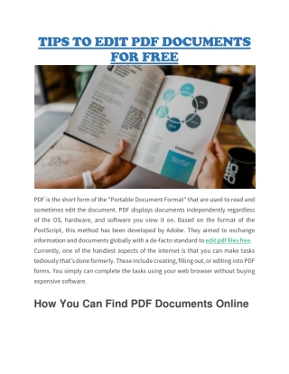 Edit PDF documents for free