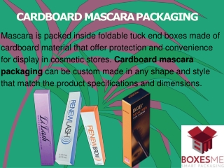 Cardboard Mascara Packaging