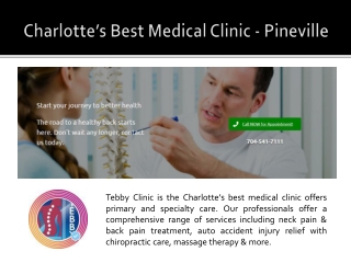 Charlotte’s Best Medical Clinic - Pineville | Tebby Clinic