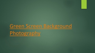 Green Screen Background Photography