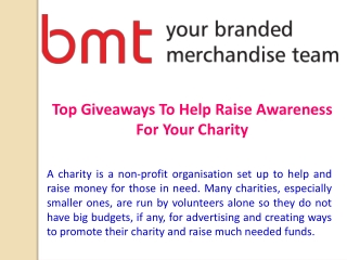 Top Giveaways To Help Raise Awareness For Your Charity
