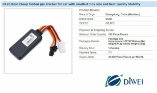 DT20 Best Cheap hidden gps tracker for car with smallest tiny size and best Quality Stabilit