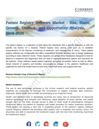 Patient Registry Software Market to Witness Widespread Expansion During 2026