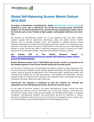 Global Self-Balancing Scooter Market Outlook 2018-2025