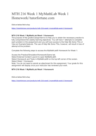 MTH 216 Week 1 MyMathLab Week 1 Homework//tutorfortune.com