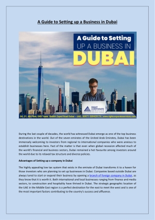 A Guide to Setting up a Business in Dubai