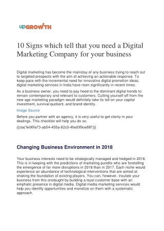 10 Signs which tell that you need a Digital Marketing Company for your business