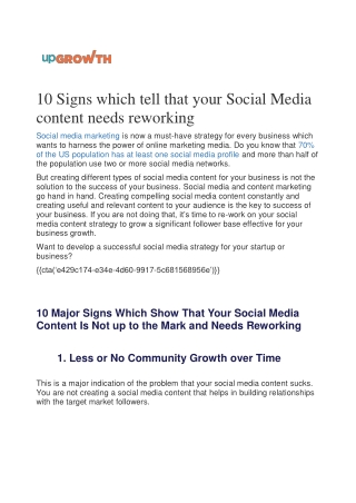 10 Signs which tell that your Social Media content needs reworking