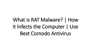 What is RAT Malware? | How it Infects the Computer | Comodo