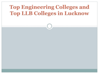 Top Engineering Colleges and Top LLB Colleges in Lucknow