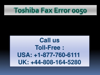 Toshiba Fax Error 0050