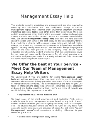 Management Essay Help – Online Assignment Help