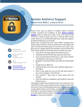 Norton Antivirus Support