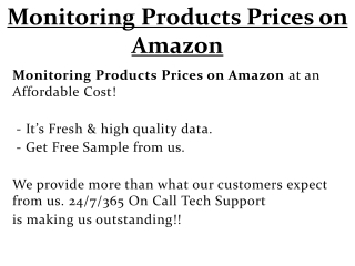 Monitoring Products Prices on Amazon