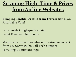 Scraping Flight Time & Prices from Airline Websites