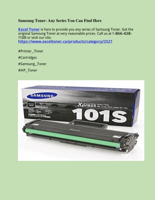 Samsung Toner- Any Series You Can Find Here