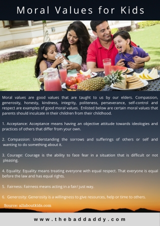 Moral values for Kids