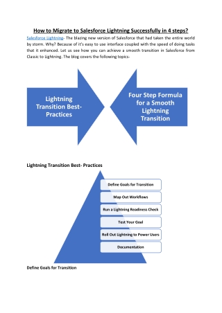 How to Migrate to Salesforce Lightning Successfully in 4 steps?