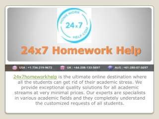 24x7Homework help | English online homework help