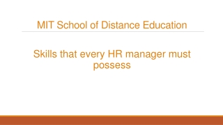 Skills that every HR manager must possess | MIT School of Distance Education