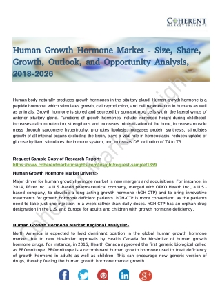 Human Growth Hormone Market Hold A Dominant Position Worldwide By 2026