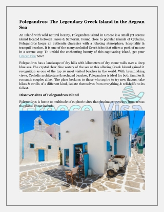 Folegandros- The Legendary Greek Island in the Aegean Sea