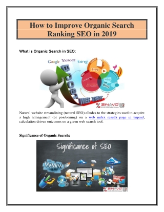 How to Improve Organic Search Ranking SEO in 2019