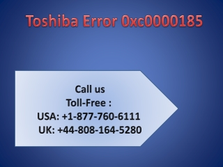 Toshiba Error Code 0xc0000185