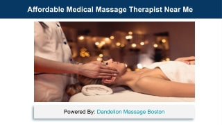 Affordable Medical Massage Therapist Near Me