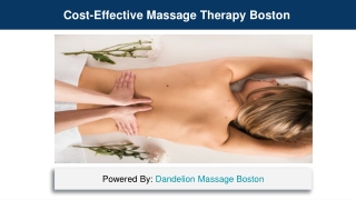 Cost-Effective Massage Therapy Boston