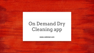 On Demand Dry Cleaning App