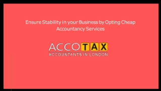 Ensure Stability in your Business by Opting Cheap Accountancy Services