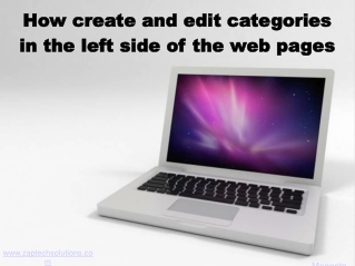 How create and edit categories in the left side of the web p