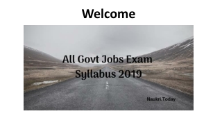 Check Exam Syllabus for Various Govt. Jobs in India - Exam Pattern Pdf