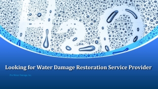 Looking for Water Damage Restoration Service Provider