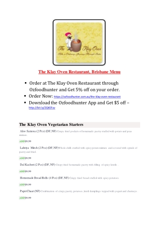 The Klay Oven Restaurant - Order Food Online
