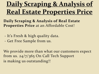 Daily Scraping & Analysis of Real Estate Properties Price