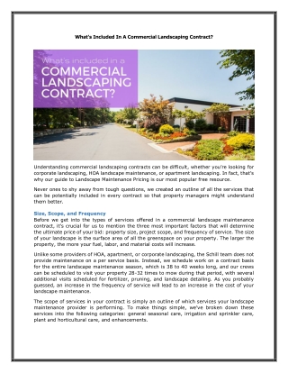 What's Included In A Commercial Landscaping Contract?