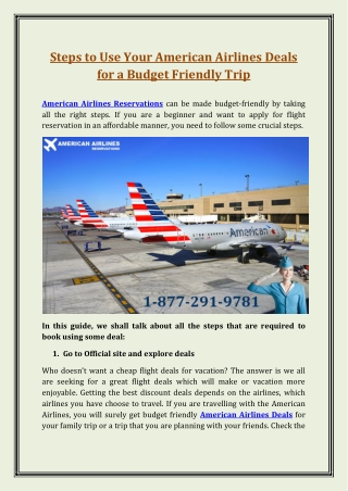 Steps to Use Your American Airlines Deals for a Budget Friendly Trip