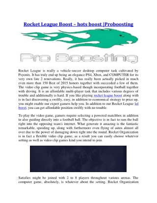 Rocket League Boost – hots boost |Proboosting