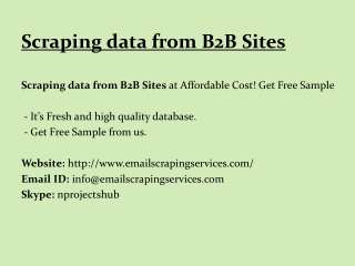 Scraping data from B2B Sites